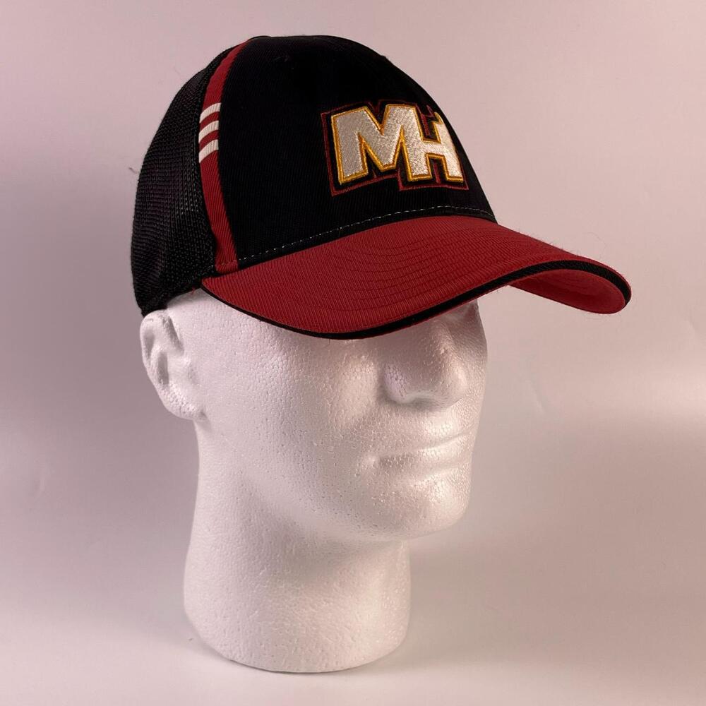 Miami Heat Adidas Black Red Mesh Back Fitted Flex Hat NBA Size M L